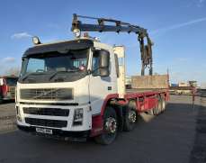 2005 Volvo FM12 380 8x4 Crane Flatbed Truck